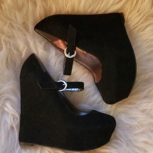 Bakers Suede Platform Mary Jane's